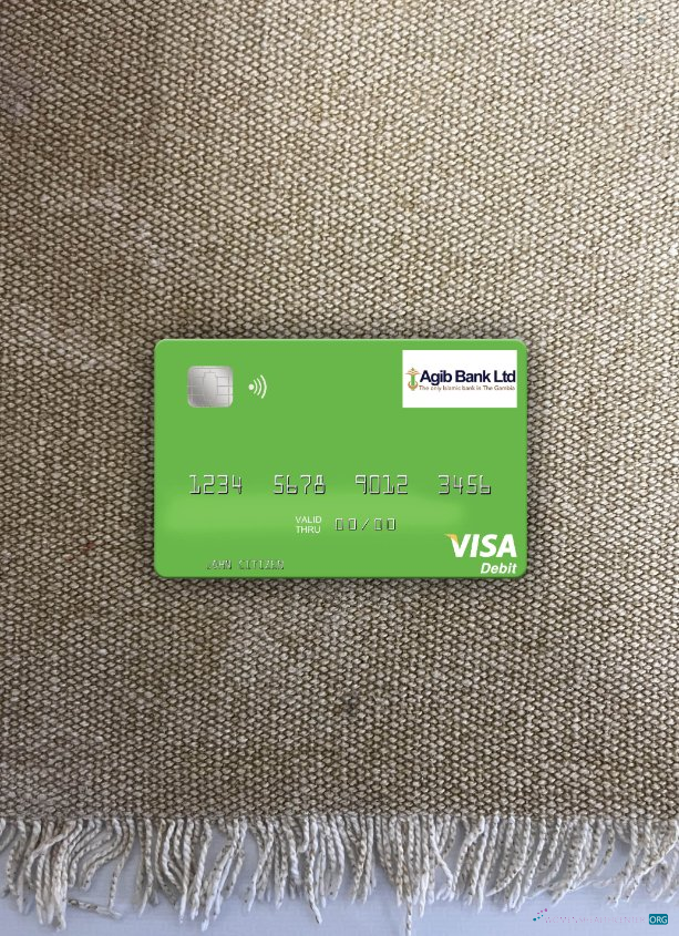 Download Gambia Arab Gambia Islamic Bank visa debit card photolook front Photoshop template